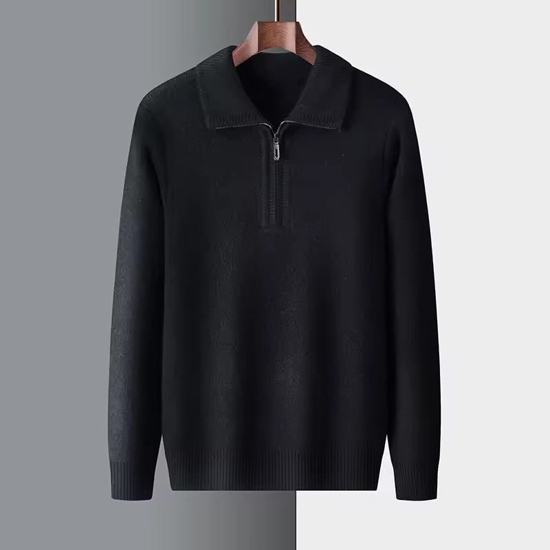Pullover aus 100 % Kaschmir mit Viertelreißverschluss
