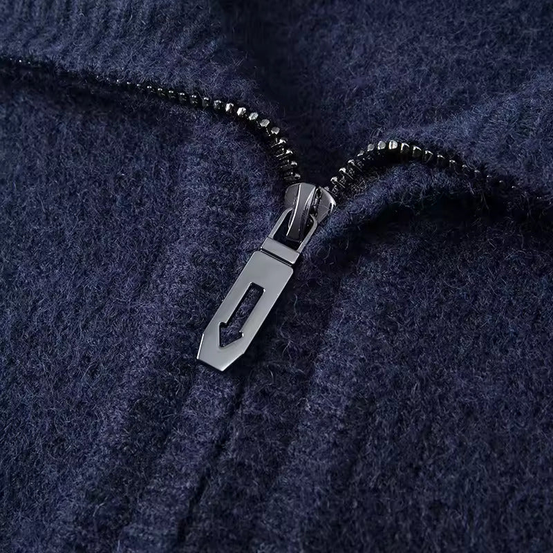 Pullover aus 100 % Kaschmir mit Viertelreißverschluss