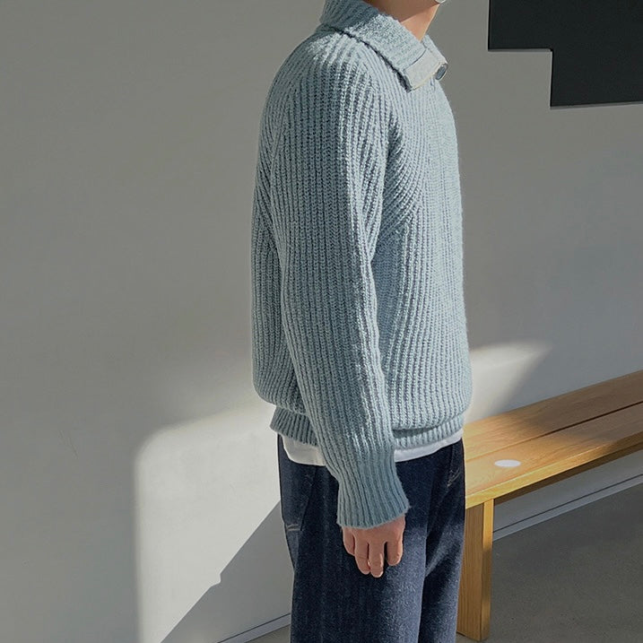 Pull Azure à quart de zip