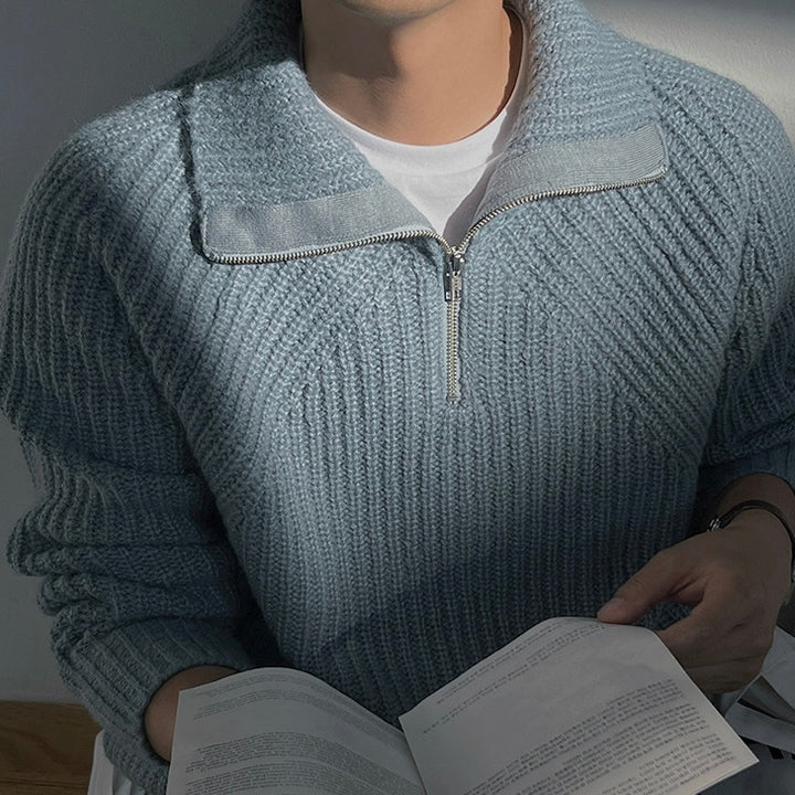 Pull Azure à quart de zip