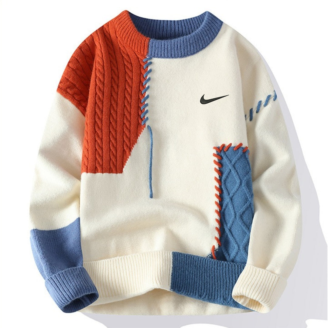 Pull patchwork décontracté - SOLDES