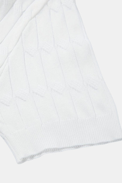 Polo en tricot torsadé à col en V de qualité supérieure NOBA