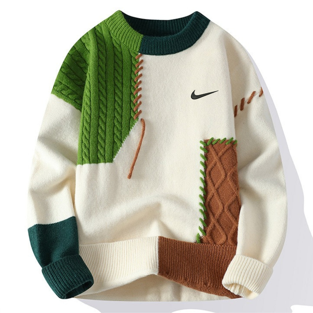Pull patchwork décontracté - SOLDES
