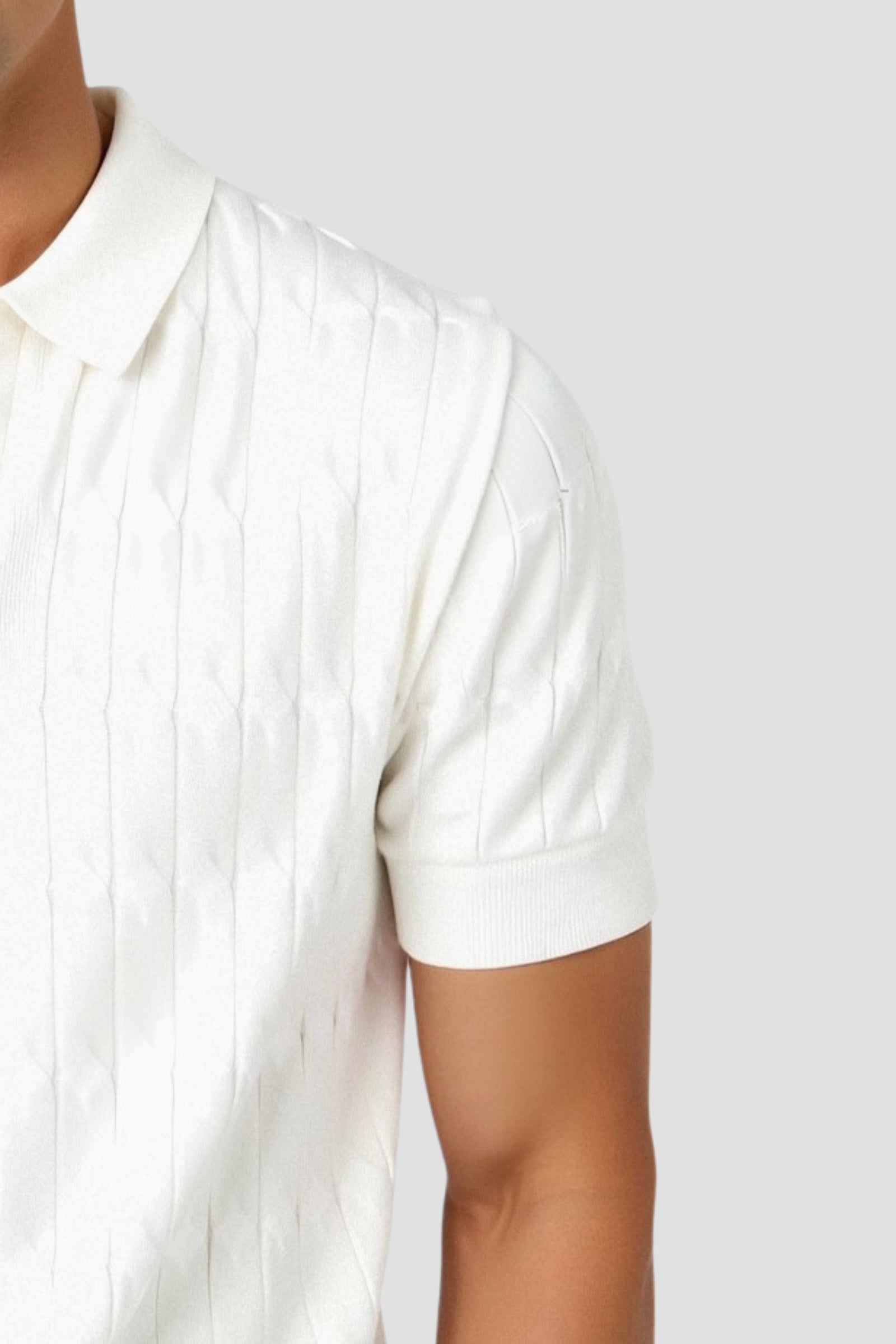 Polo en tricot torsadé à col en V de qualité supérieure NOBA