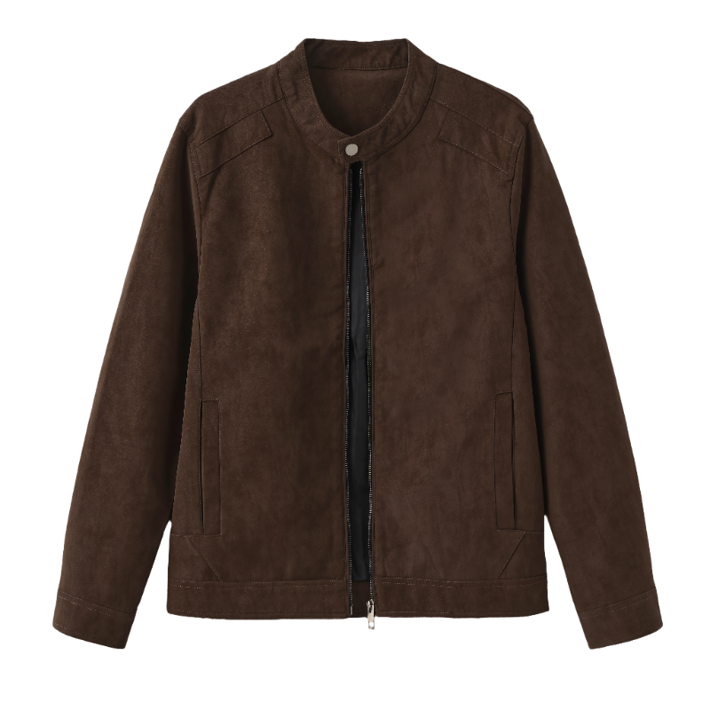 Veste en cuir suédé