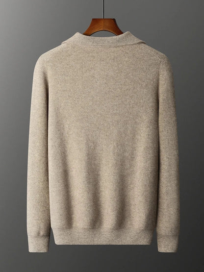Pullover aus 100 % Kaschmir mit halbem Reißverschluss