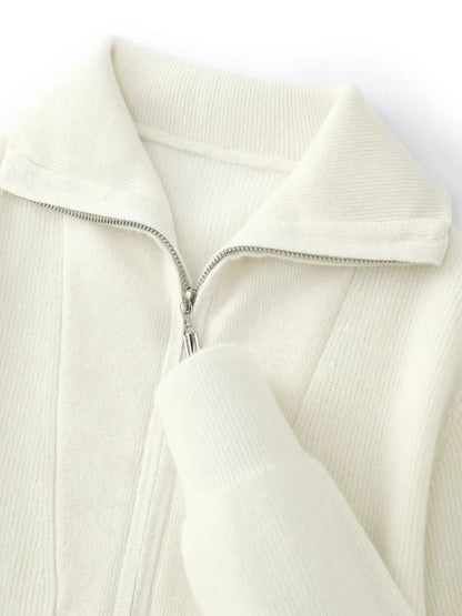 Pullover aus 100 % Kaschmir mit halbem Reißverschluss