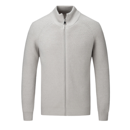 Strickjacke mit Reißverschluss aus 100 % Merinowolle