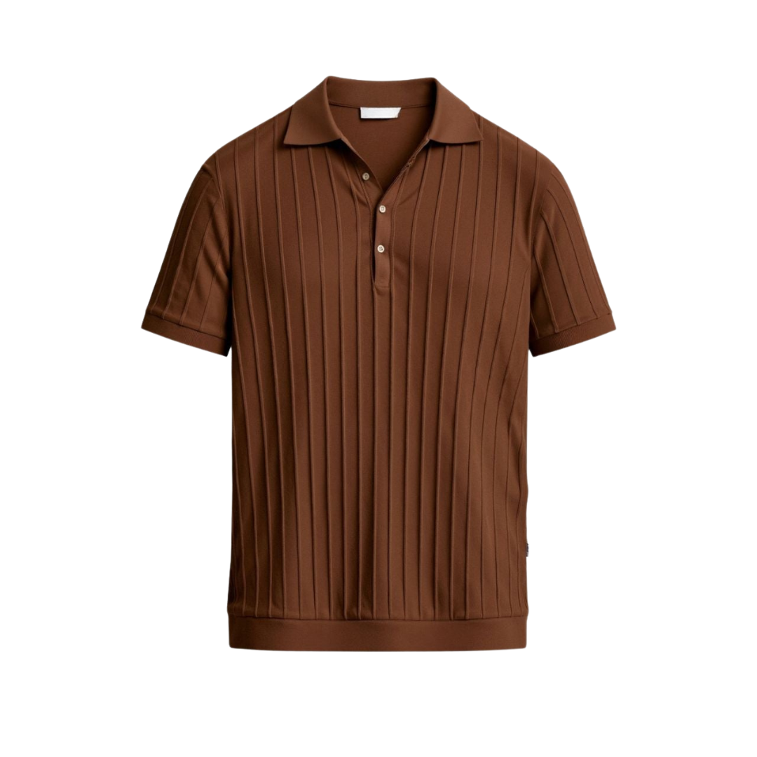 Poloshirt mit vertikalen Streifen und Knopfleiste
