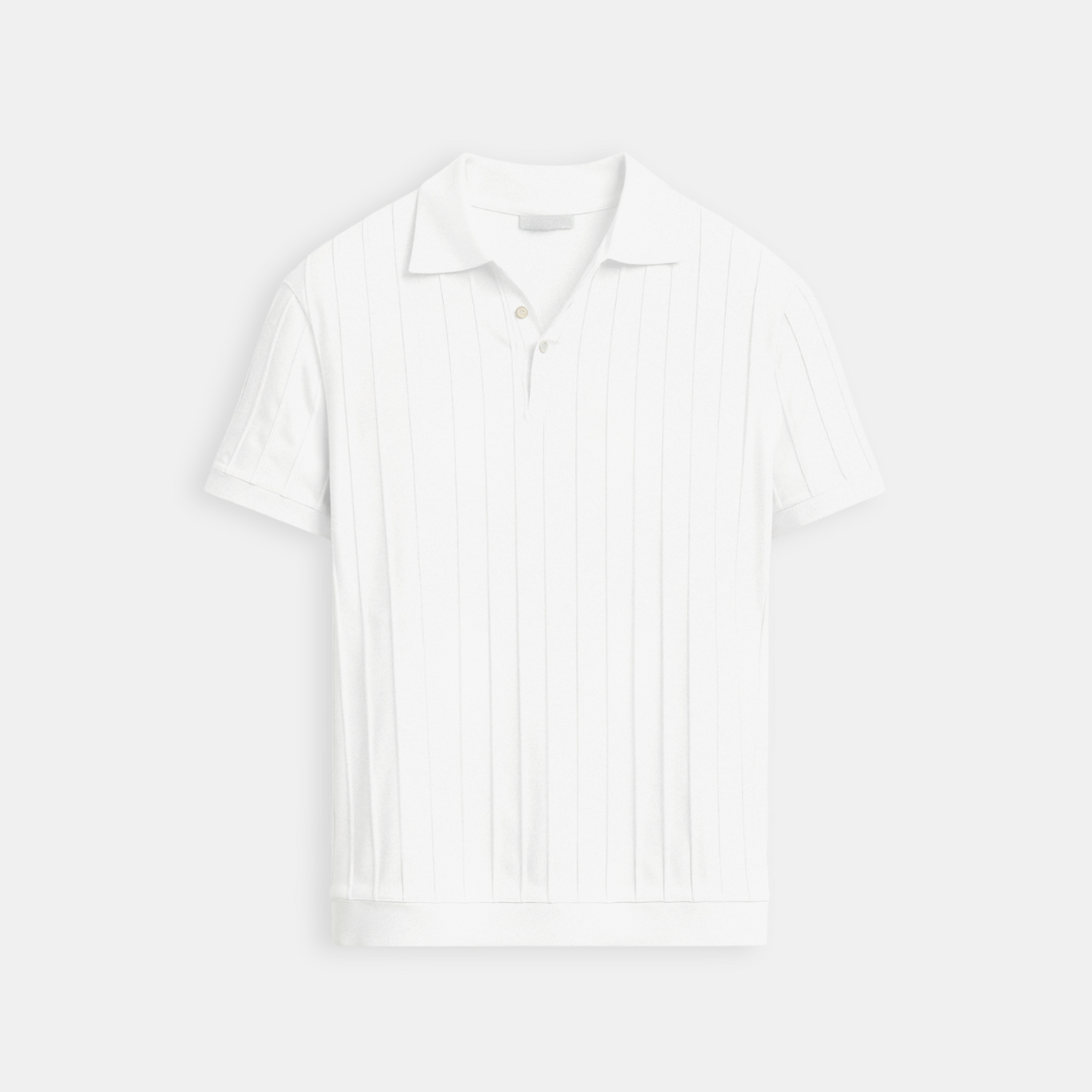 Poloshirt mit vertikalen Streifen und Knopfleiste