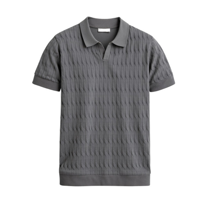 Polo en tricot torsadé à col en V de qualité supérieure NOBA