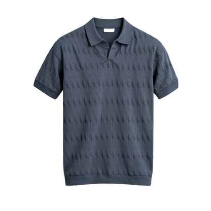 Polo en tricot torsadé à col en V de qualité supérieure NOBA