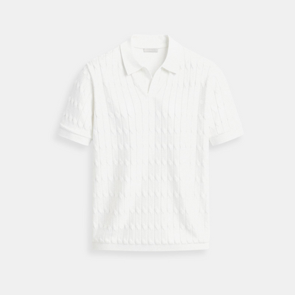 Polo en tricot torsadé à col en V de qualité supérieure NOBA