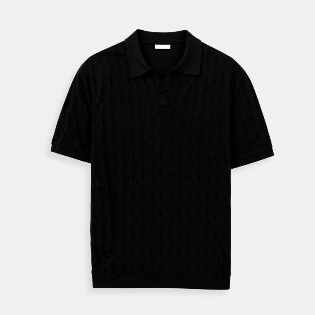 Polo en tricot torsadé à col en V de qualité supérieure NOBA