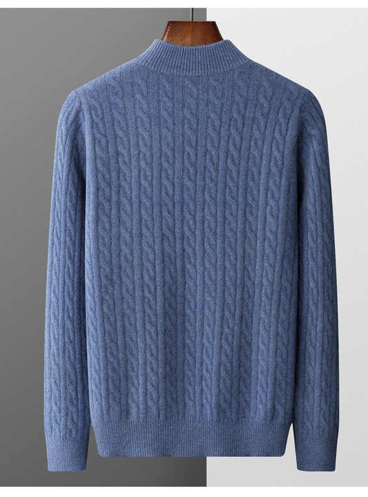 100 % CACHEMIRE TISSÉ DEMI-ZIP