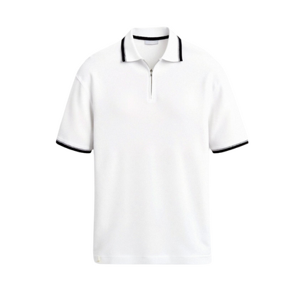 Polo de golf tricoté NOBA à fermeture éclair quart de tour