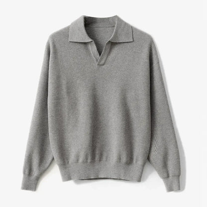 Pull polo à col en V
