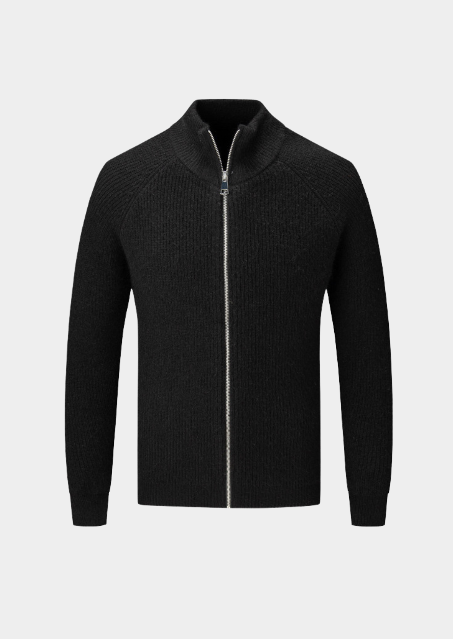 Strickjacke mit Reißverschluss aus 100 % Merinowolle
