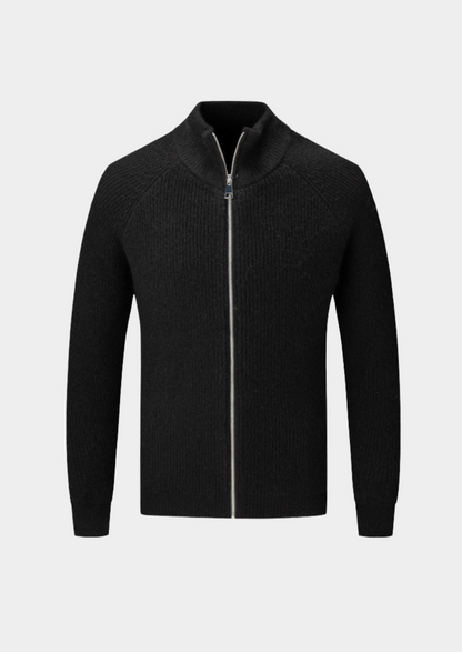 Strickjacke mit Reißverschluss aus 100 % Merinowolle