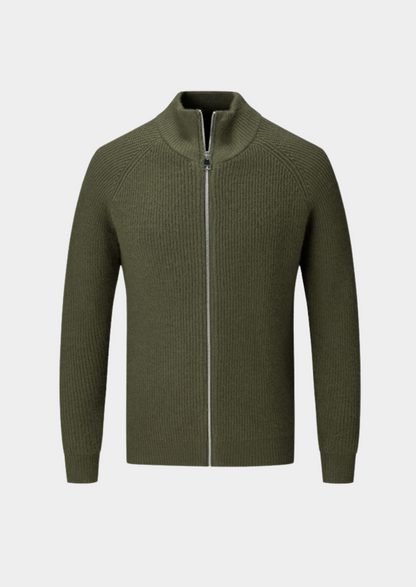 Strickjacke mit Reißverschluss aus 100 % Merinowolle