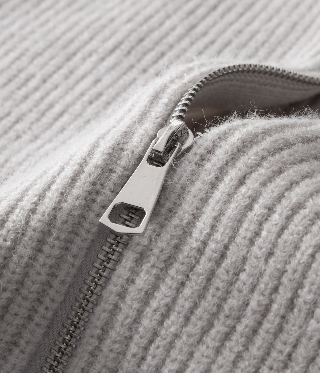 Strickjacke mit Reißverschluss aus 100 % Merinowolle