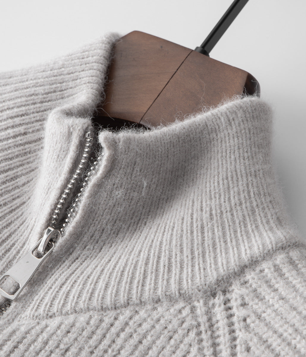 Strickjacke mit Reißverschluss aus 100 % Merinowolle